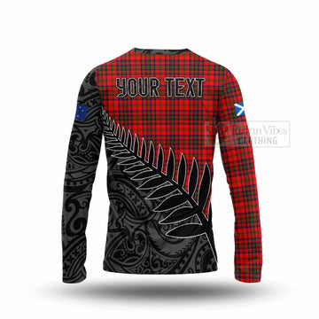 Tartan Vibes Clothing Matheson Crest Tartan Long Sleeve T-Shirt with New Zealand Silver Fern Half Style