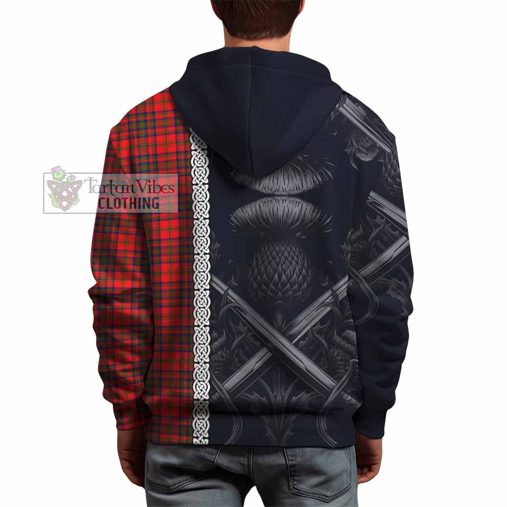 Tartan Vibes Clothing Matheson Tartan Hoodie with Family Crest Cross Sword Thistle Celtic Vibes
