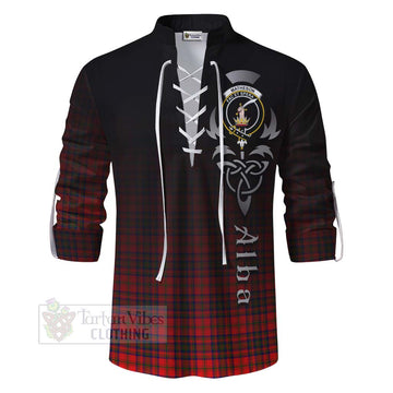 Tartan Vibes Clothing Matheson Tartan Ghillie Kilt Shirt Featuring Alba Gu Brath Family Crest Celtic Inspired