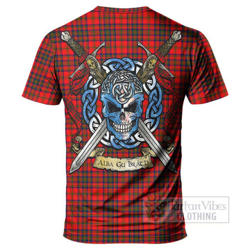 Tartan Vibes Clothing Matheson Tartan T-Shirt with Family Crest Celtic Skull Style