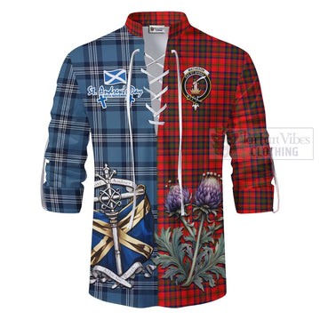 Tartan Vibes Clothing Matheson Tartan Ghillie Kilt Shirt Happy St. Andrew's Day Half Tartan Style