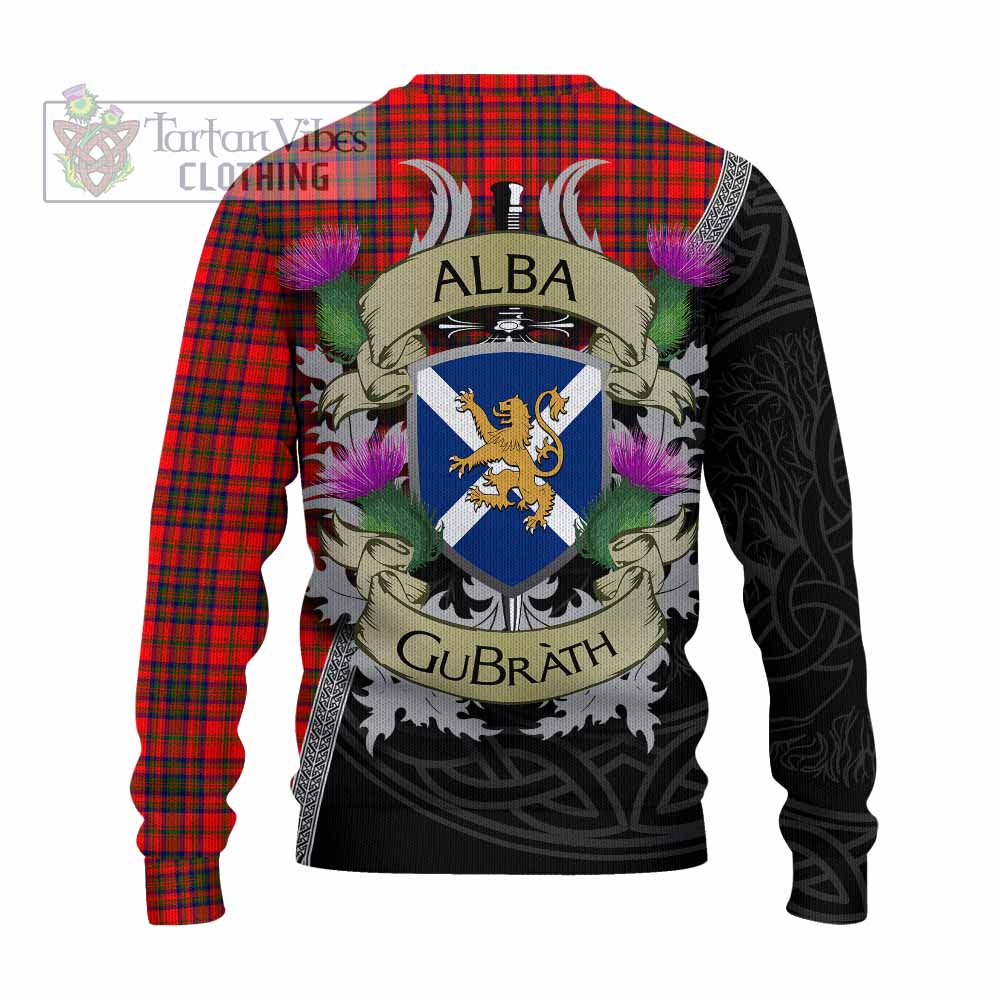 Tartan Vibes Clothing Matheson Tartan Family Crest Knitted Sweater Lion Rampant Royal Thistle Shield Celtic Inspired