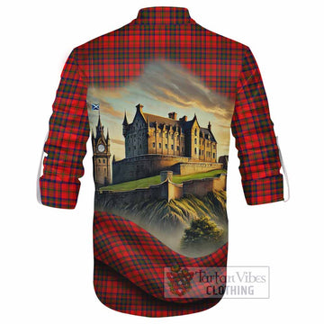 Tartan Vibes Clothing Matheson Tartan Family Crest Ghillie Kilt Shirt with Scottish Ancient Castle Style