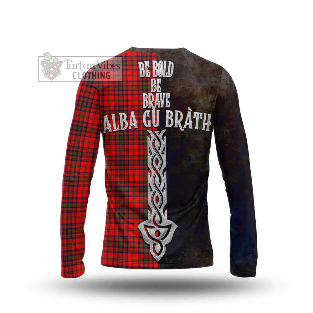 Tartan Vibes Clothing Matheson Tartan Family Crest Long Sleeve T-Shirt Alba Gu Brath Be Brave Lion Ancient Style