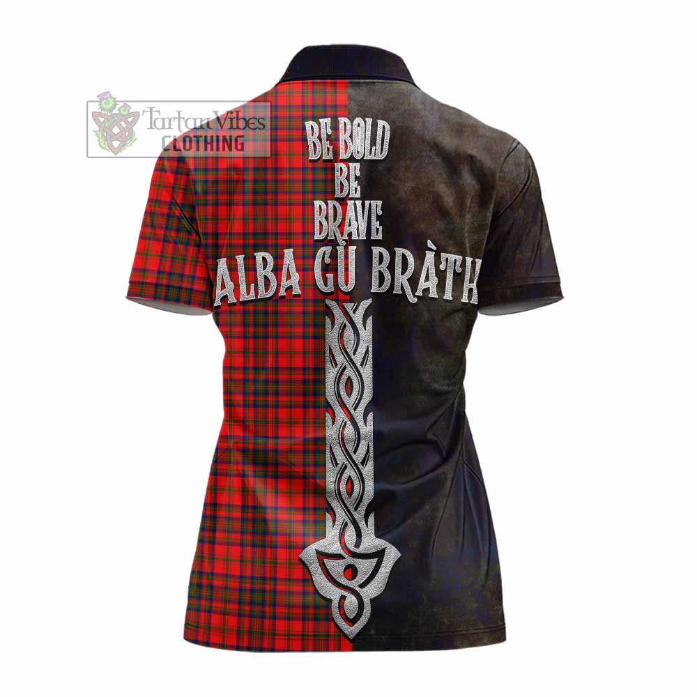 Tartan Vibes Clothing Matheson Tartan Family Crest Women's Polo Shirt Alba Gu Brath Be Brave Lion Ancient Style