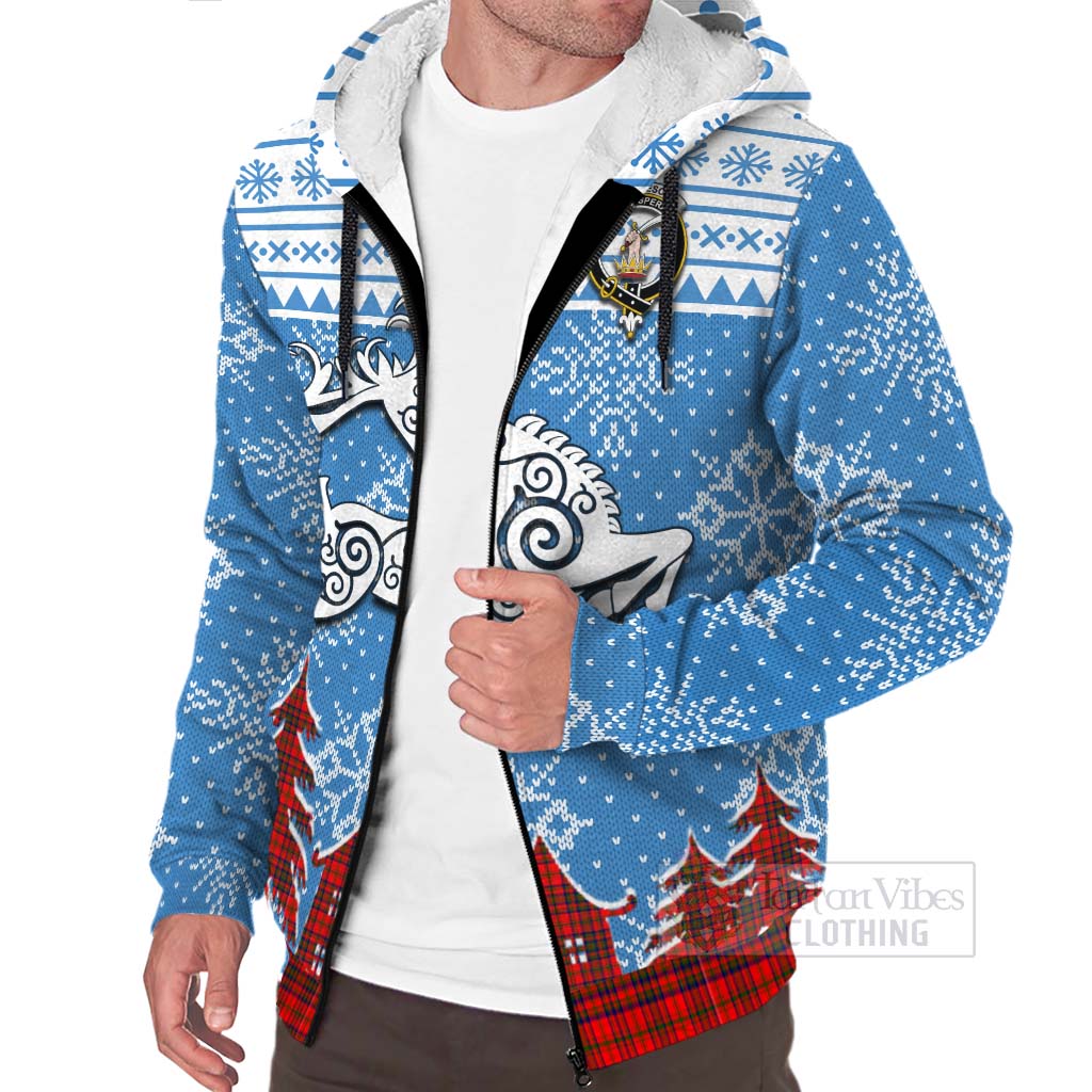 Tartan Vibes Clothing Matheson Clan Christmas Sherpa Hoodie Celtic Reindeer Style