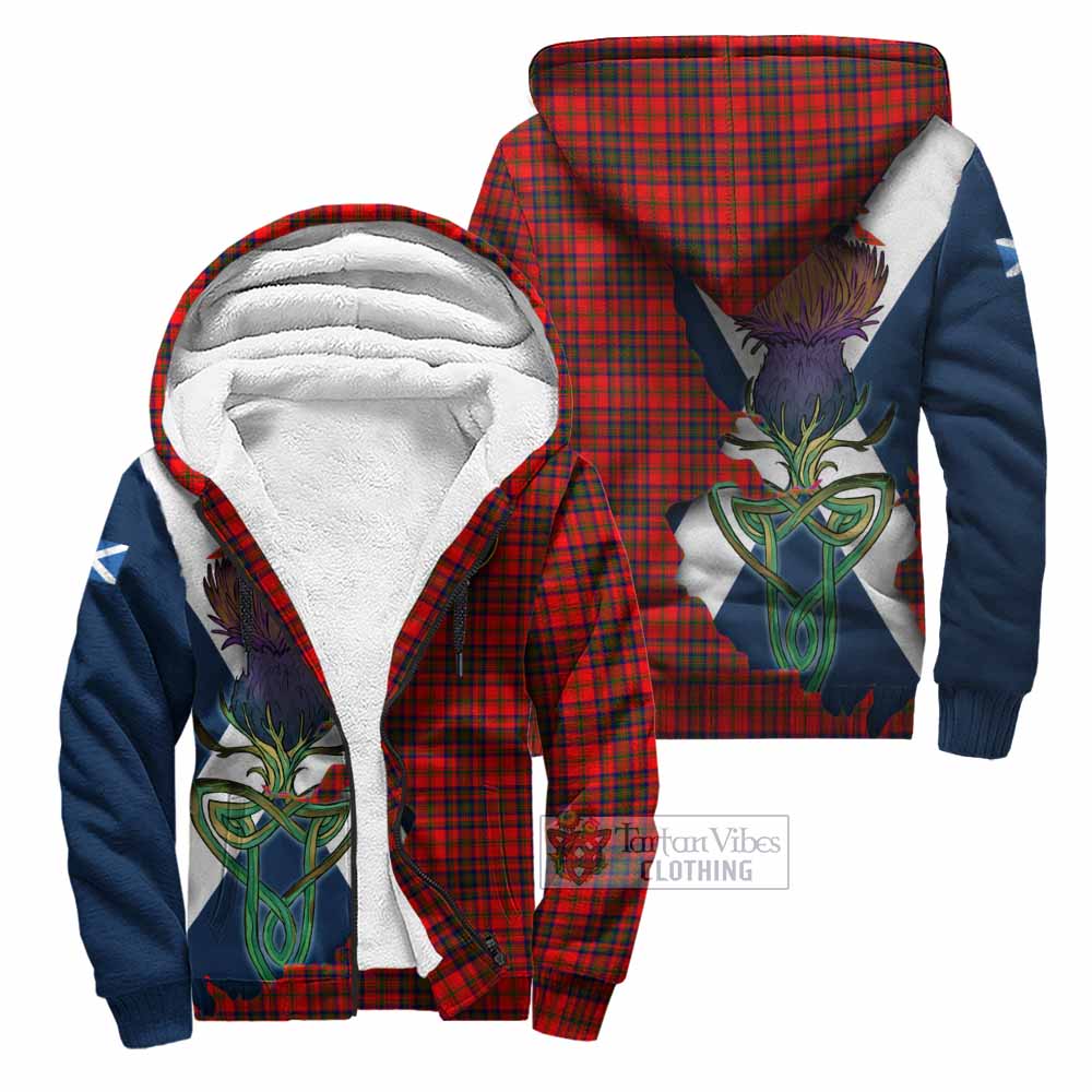 Tartan Vibes Clothing Matheson Tartan Family Crest Sherpa Hoodie Scottish Thistle Celtic Inspired
