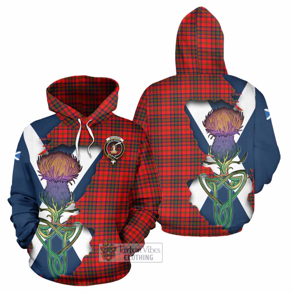 Tartan Vibes Clothing Matheson Tartan Family Crest Hoodie Scottish Thistle Celtic Inspired