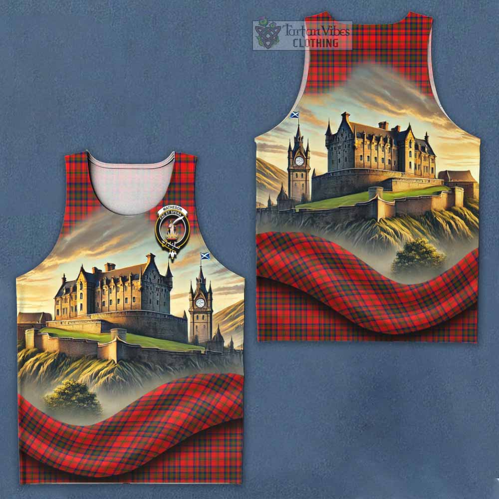 Tartan Vibes Clothing Matheson Tartan Family Crest Men's Tank Top with Scottish Ancient Castle Style