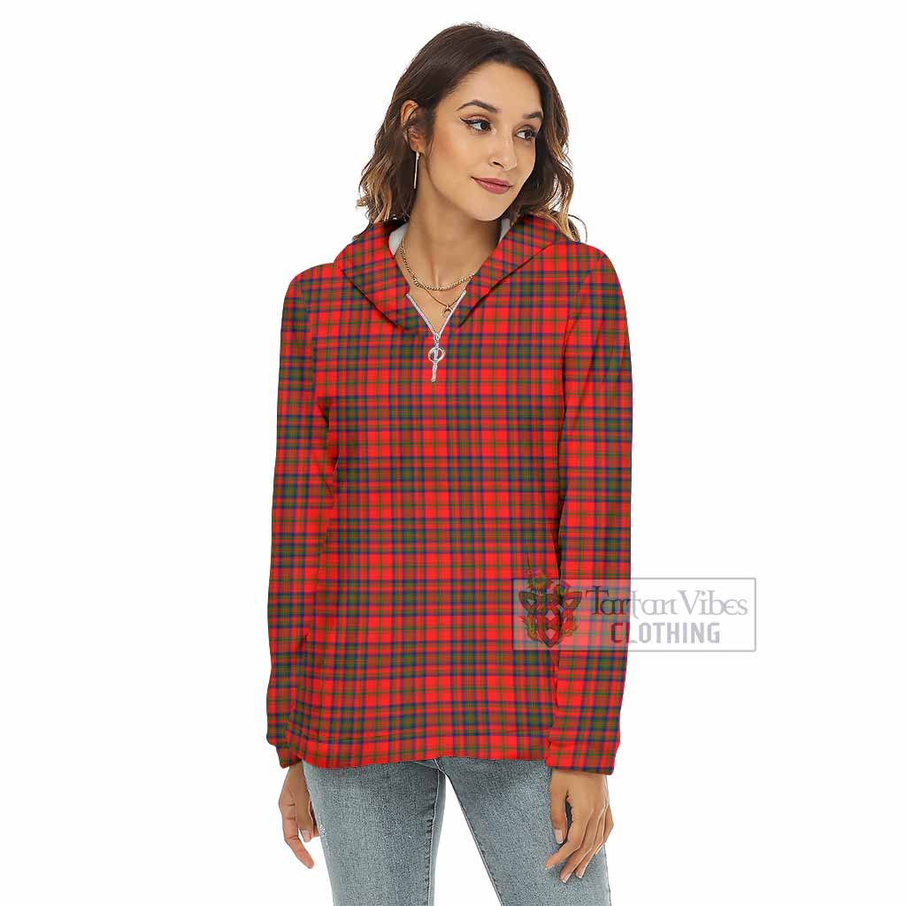 Tartan Vibes Clothing Matheson Tartan Women's Borg  Half Zip Fleece Hoodie