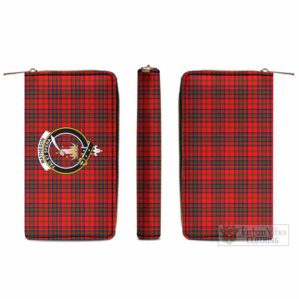 Tartan Vibes Clothing Matheson Tartan Women's Leather Wallet with Family Crest