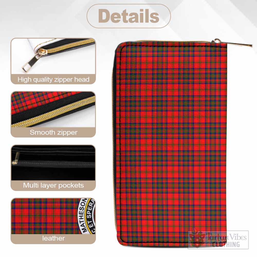 Tartan Vibes Clothing Matheson Tartan Women's Leather Wallet with Family Crest