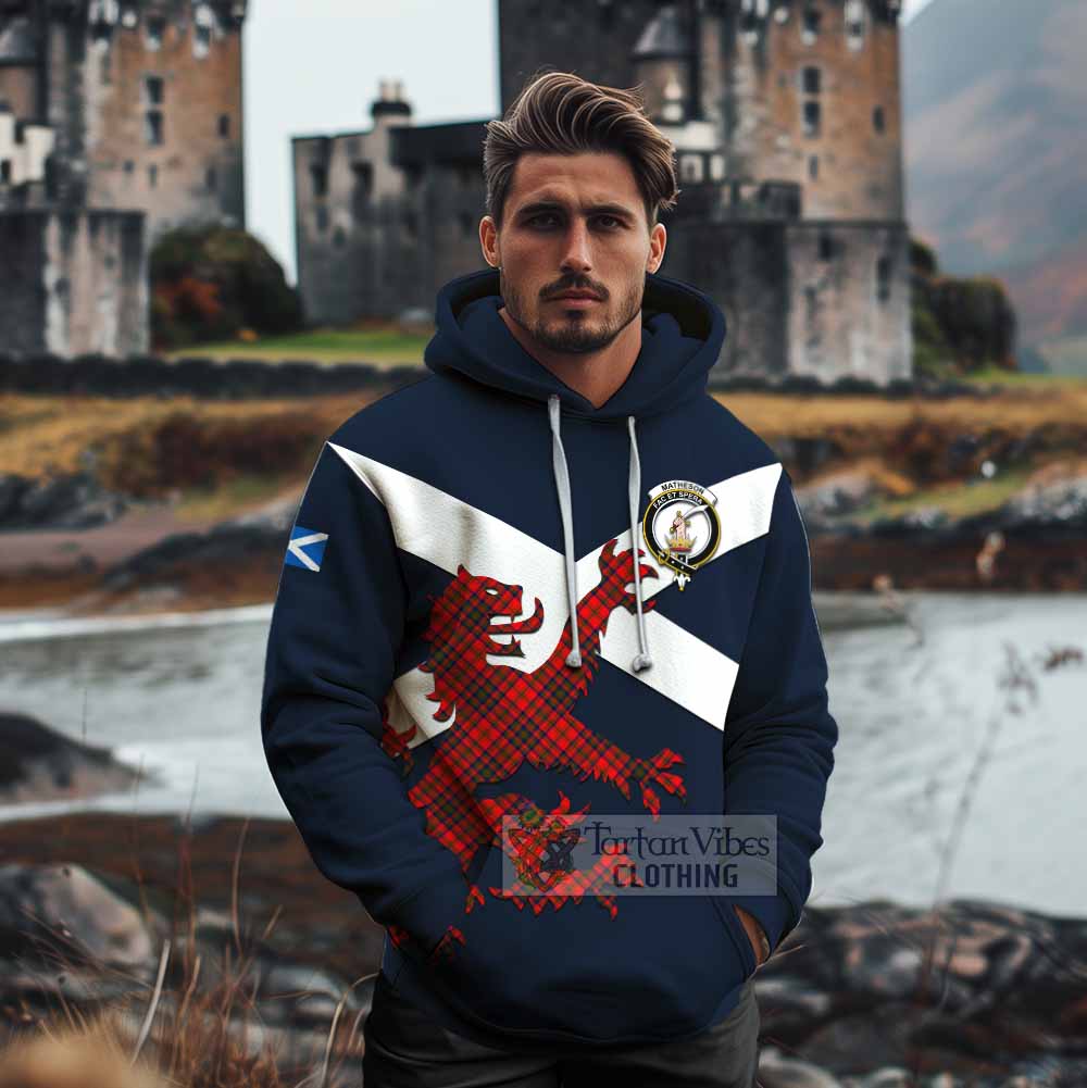 Tartan Vibes Clothing Matheson Tartan Lion Rampant Cotton Hoodie Proudly Display Your Heritage with Alba Gu Brath and Clan Name