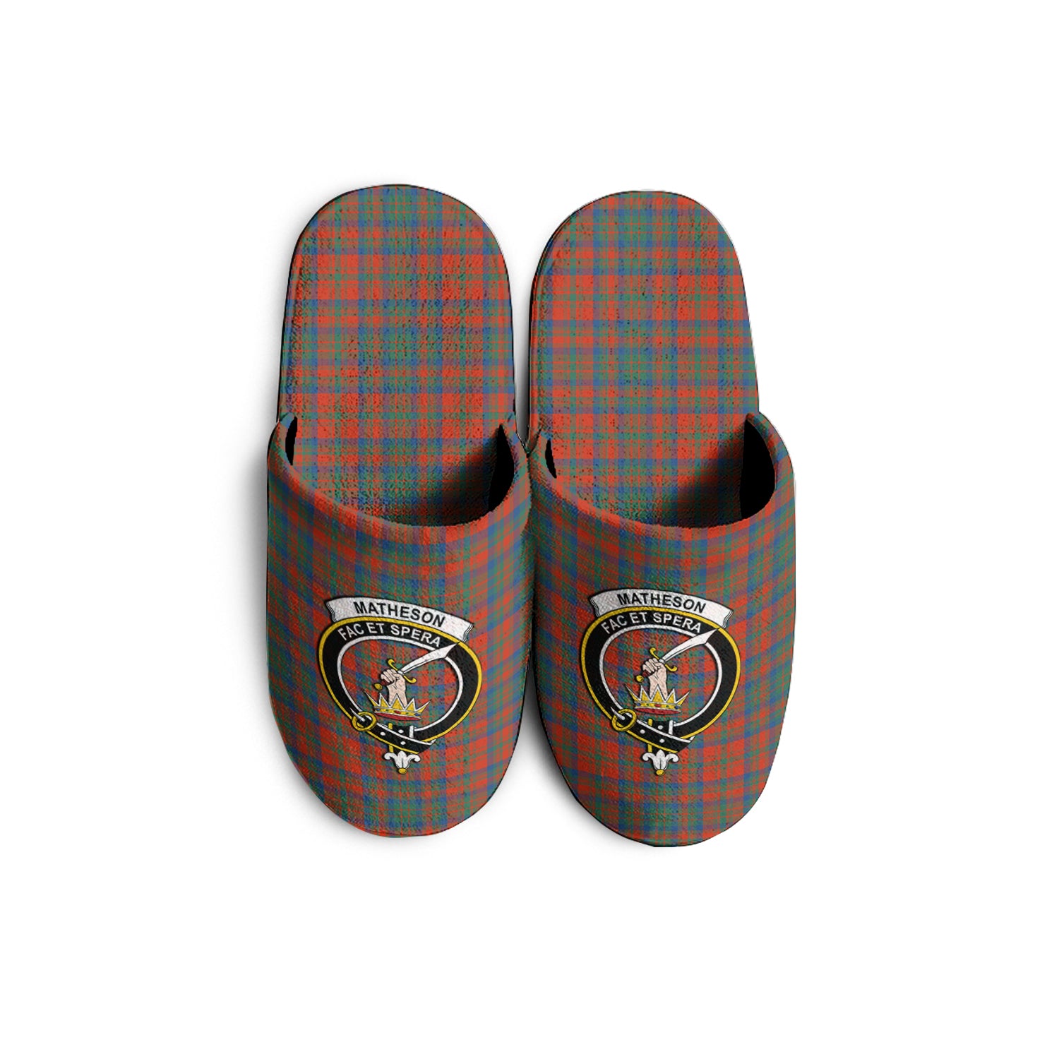 Matheson Ancient Tartan Home Slippers with Family Crest - Tartanvibesclothing