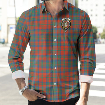 Matheson Ancient Tartan Long Sleeve Button Up Shirt with Family Crest