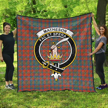 Matheson Ancient Tartan Quilt with Family Crest