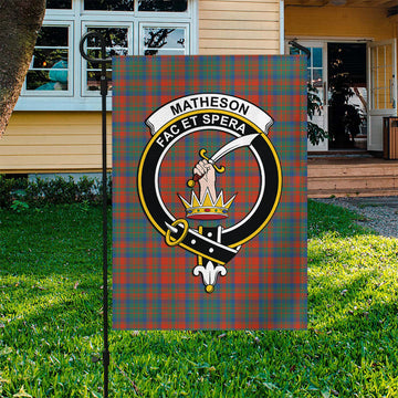 Matheson Ancient Tartan Flag with Family Crest