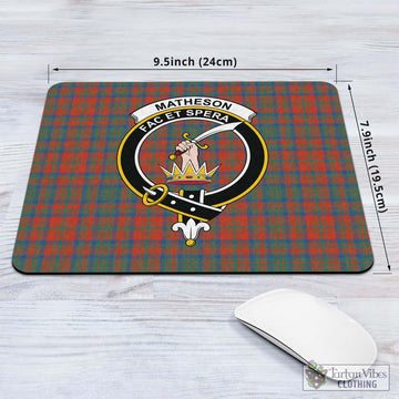 Matheson Ancient Tartan Mouse Pad with Family Crest