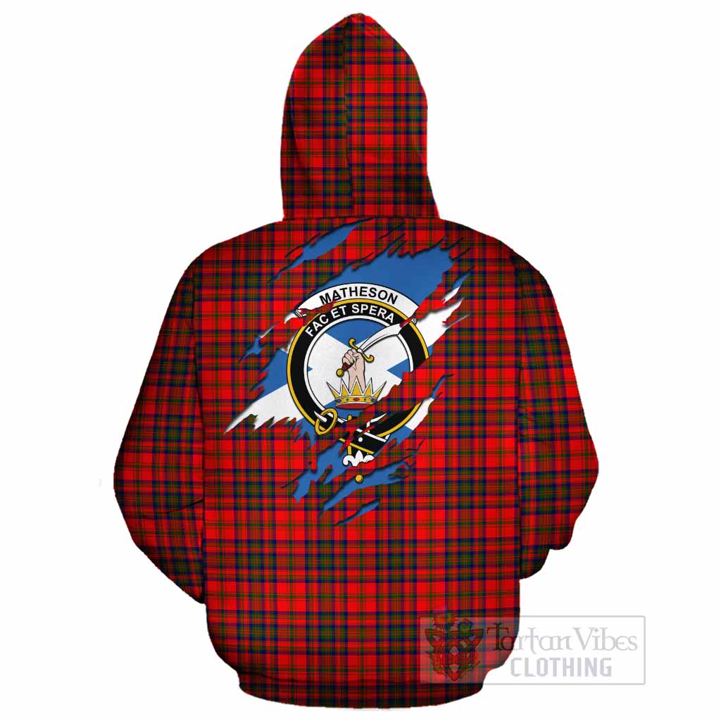 Matheson Clan Crest In Me Tartan Cotton Hoodie Scotland Flag Style