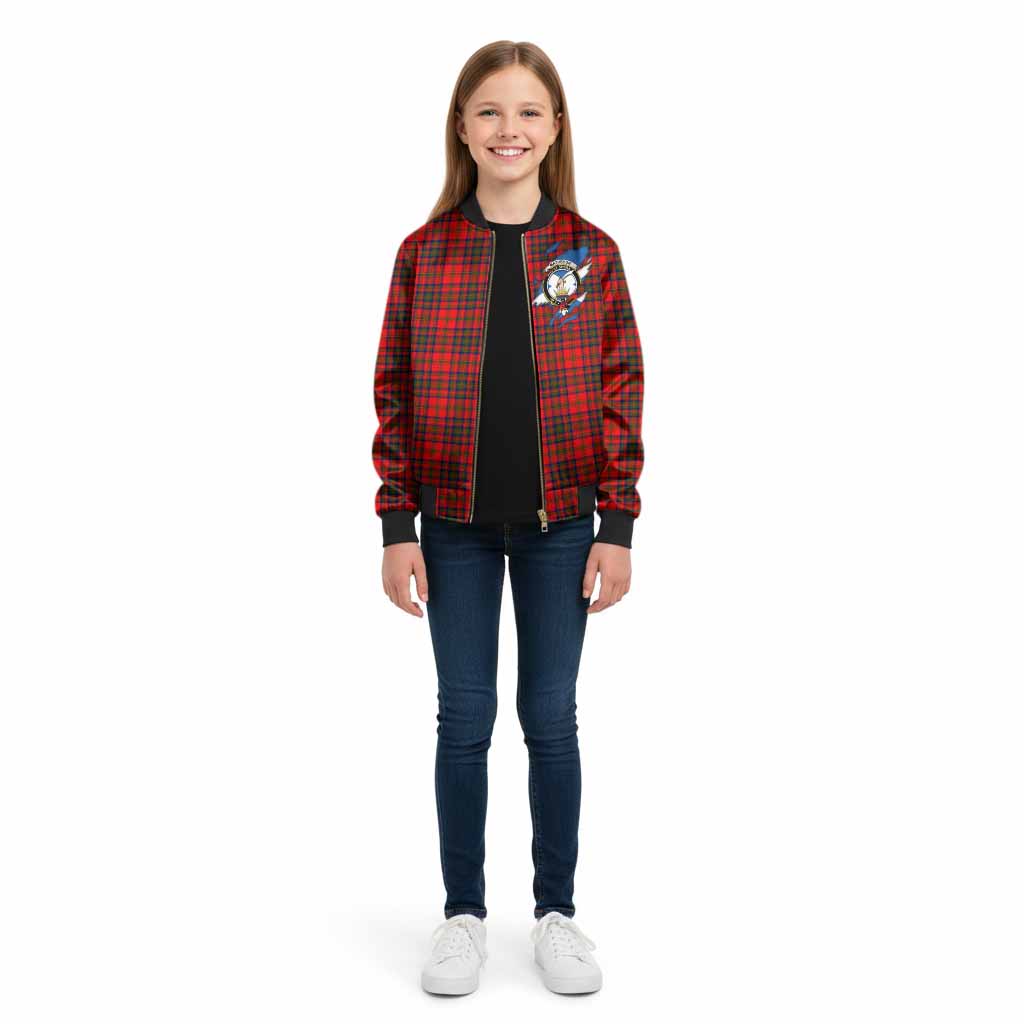 Matheson Clan Crest In Me Tartan Kid Bomber Jacket Scotland Flag Style