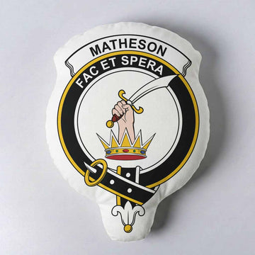 Matheson Clan Crest Shaped Throw Pillow, Scottish Clan Badge Decorative Pillow