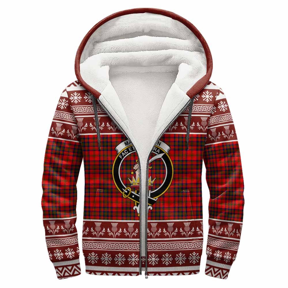 Matheson Clan Tartan Christmas Fleece Hoodie with Family Crest - Tartan Vibes Clothing