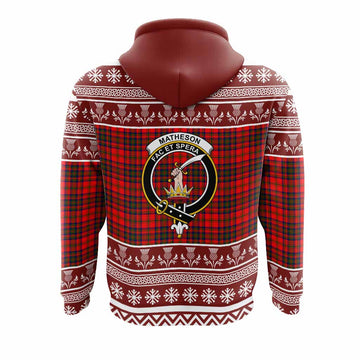 Matheson Clan Tartan Christmas Hoodie with Family Crest