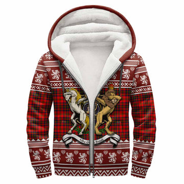 Matheson Clan Tartan Crest Christmas Fleece Hoodie Coat of Arms Funny Style