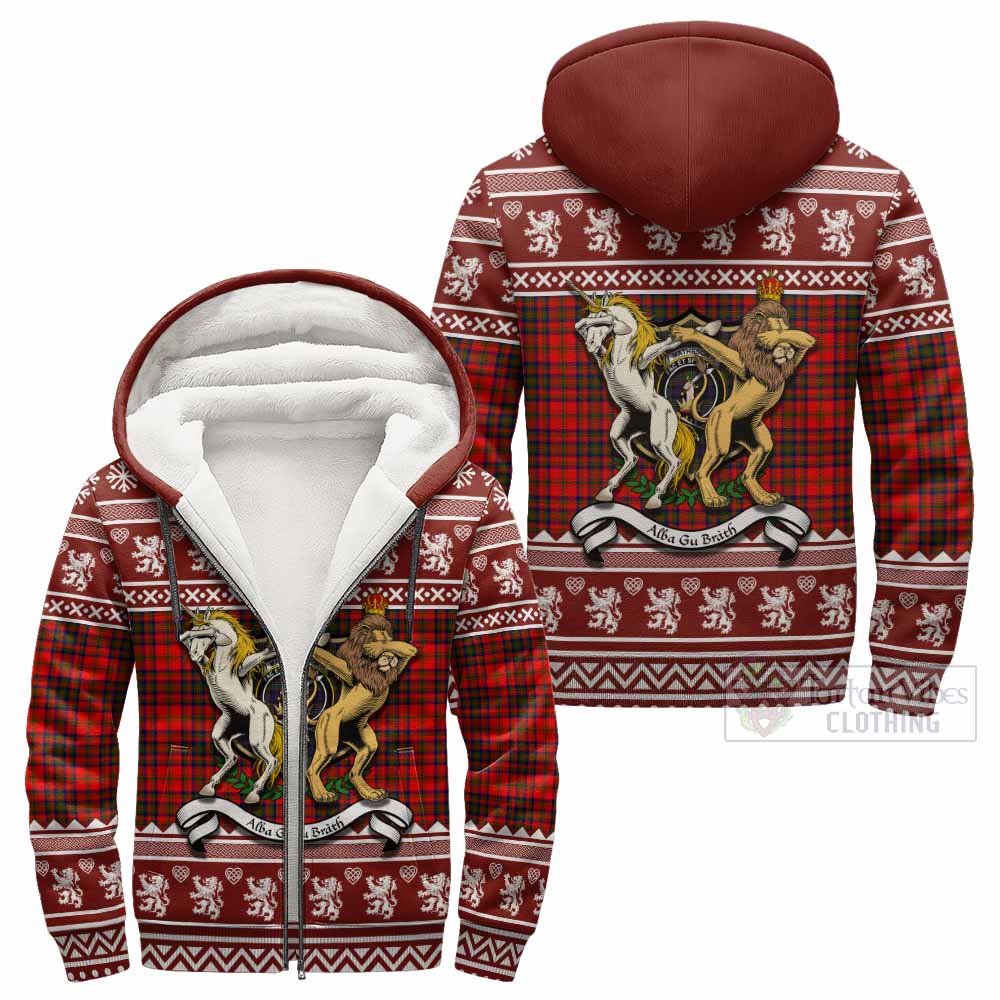 Matheson Clan Tartan Crest Christmas Fleece Hoodie Coat of Arms Funny Style - Tartan Vibes Clothing