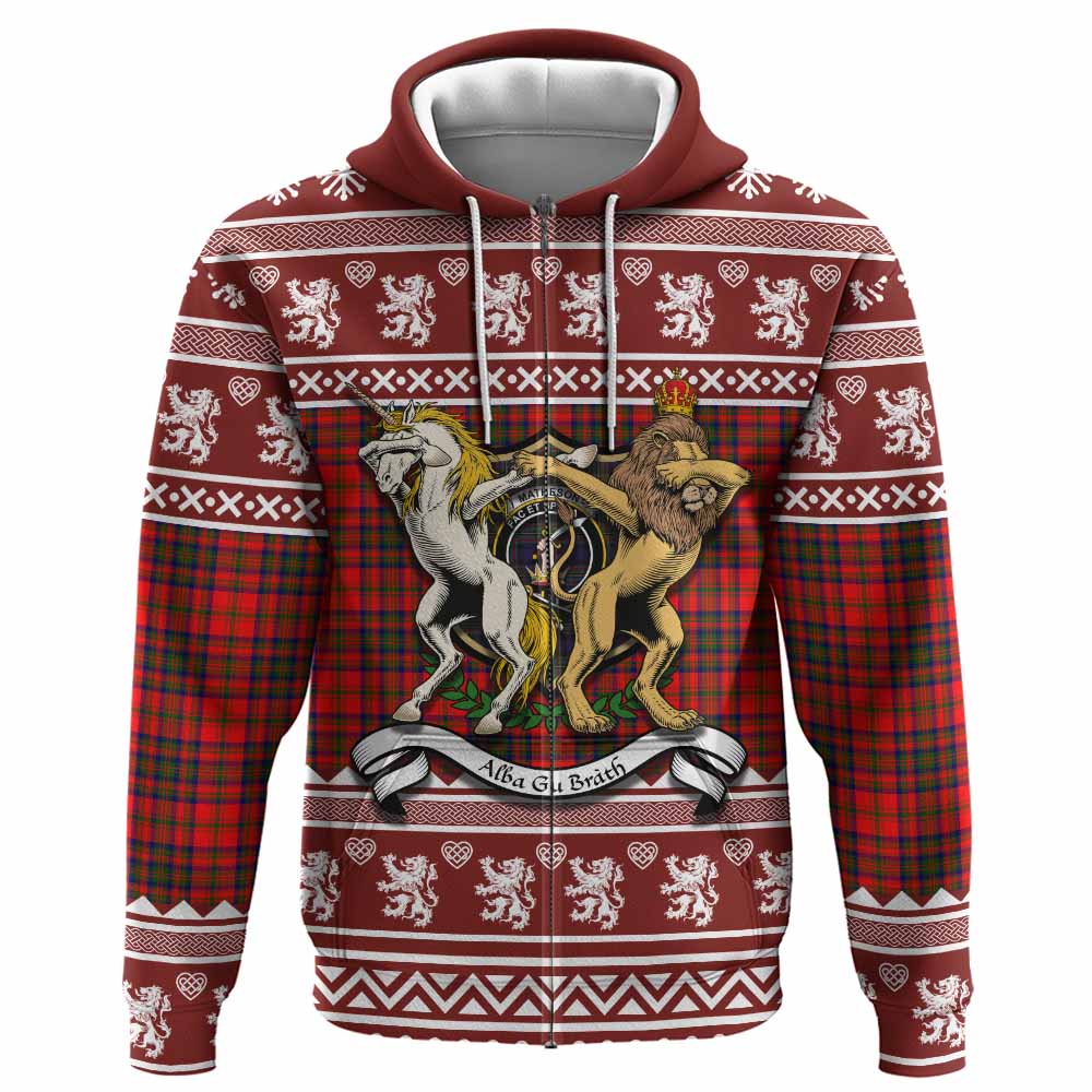 Matheson Clan Tartan Crest Christmas Hoodie Coat of Arms Funny Style - Tartan Vibes Clothing