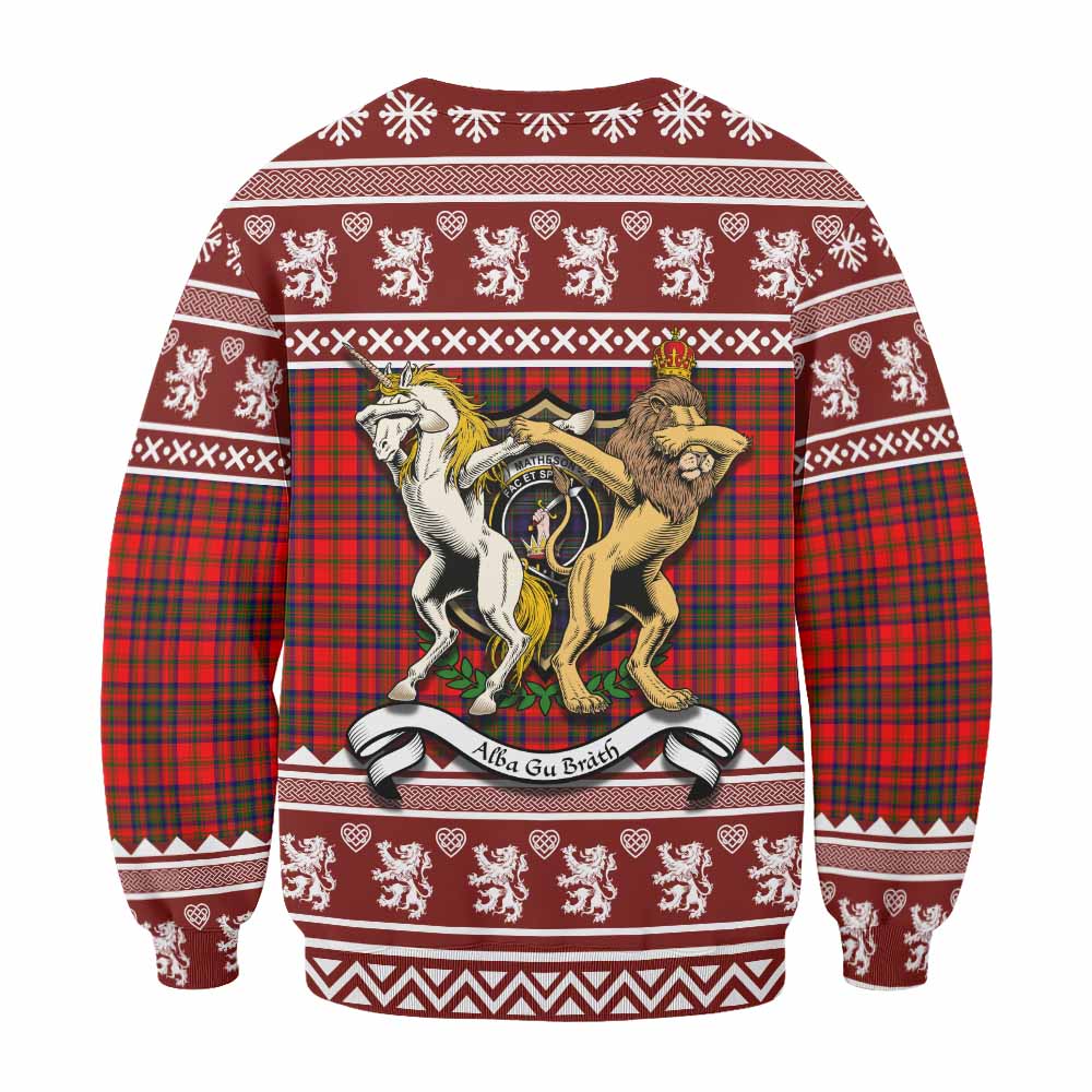Matheson Clan Tartan Crest Christmas Sweatshirt Coat of Arms Funny Style - Tartan Vibes Clothing