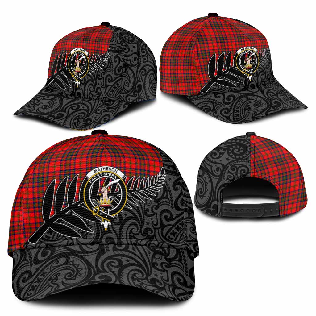 Matheson Crest Tartan Classic Cap with New Zealand Silver Fern Half Style