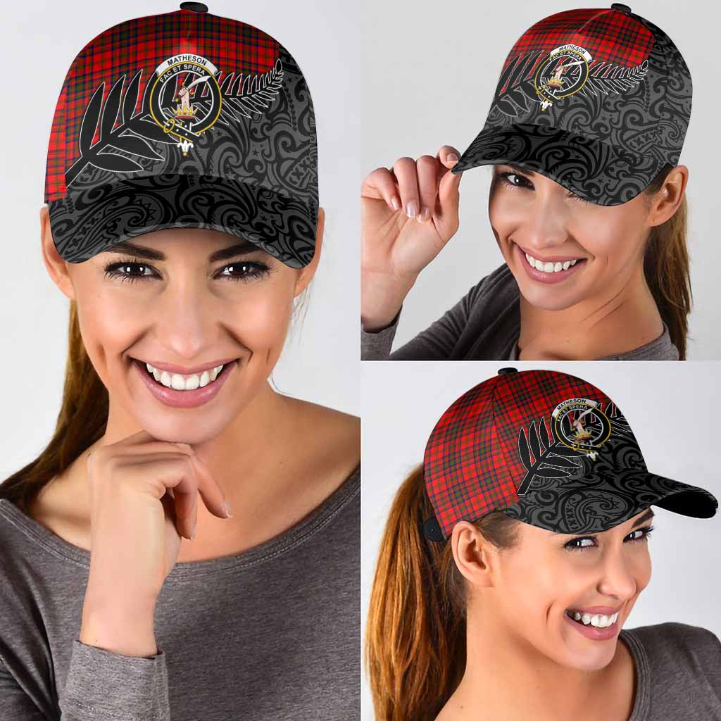 Matheson Crest Tartan Classic Cap with New Zealand Silver Fern Half Style