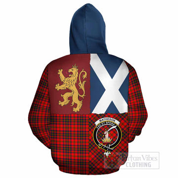 Matheson Crest Tartan Cotton Hoodie with Lion Rampant Saltire Style