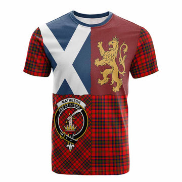 Matheson Crest Tartan Cotton T-shirt with Lion Rampant Saltire Style