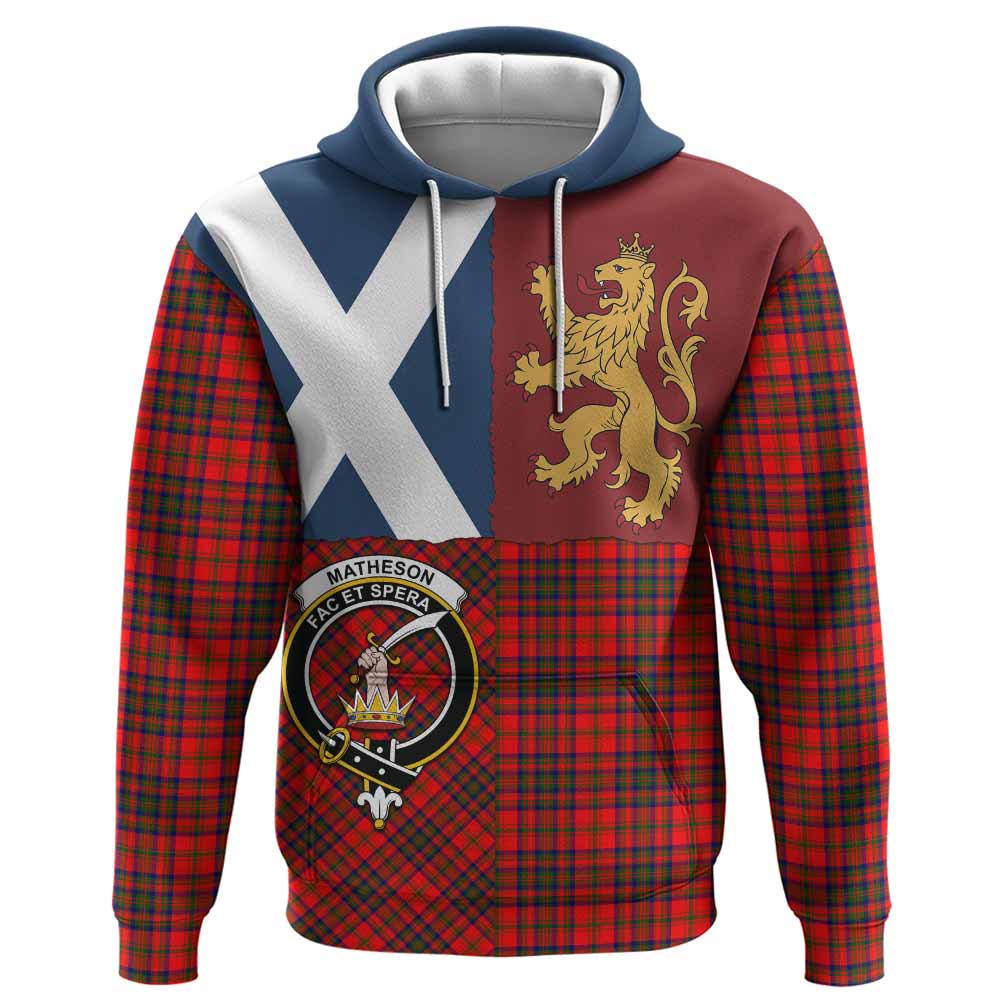 Matheson Crest Tartan Hoodie with Lion Rampant Saltire Style