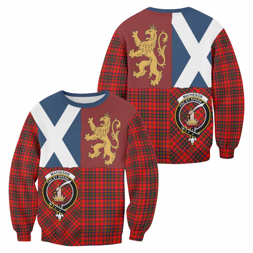 Matheson Crest Tartan Sweatshirt with Lion Rampant Saltire Style