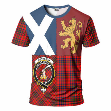Matheson Crest Tartan T-Shirt with Lion Rampant Saltire Style