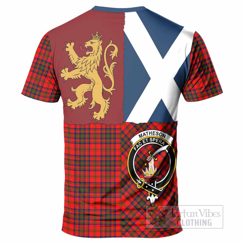 Matheson Crest Tartan T-Shirt with Lion Rampant Saltire Style