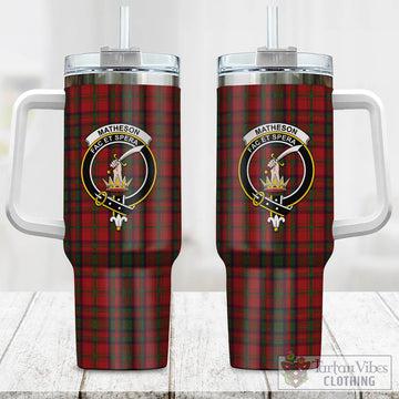 Matheson Dress Tartan and Family Crest Tumbler with Handle