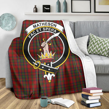 Matheson Dress Tartan Blanket with Family Crest