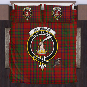 Matheson Dress Tartan Bedding Set with Family Crest