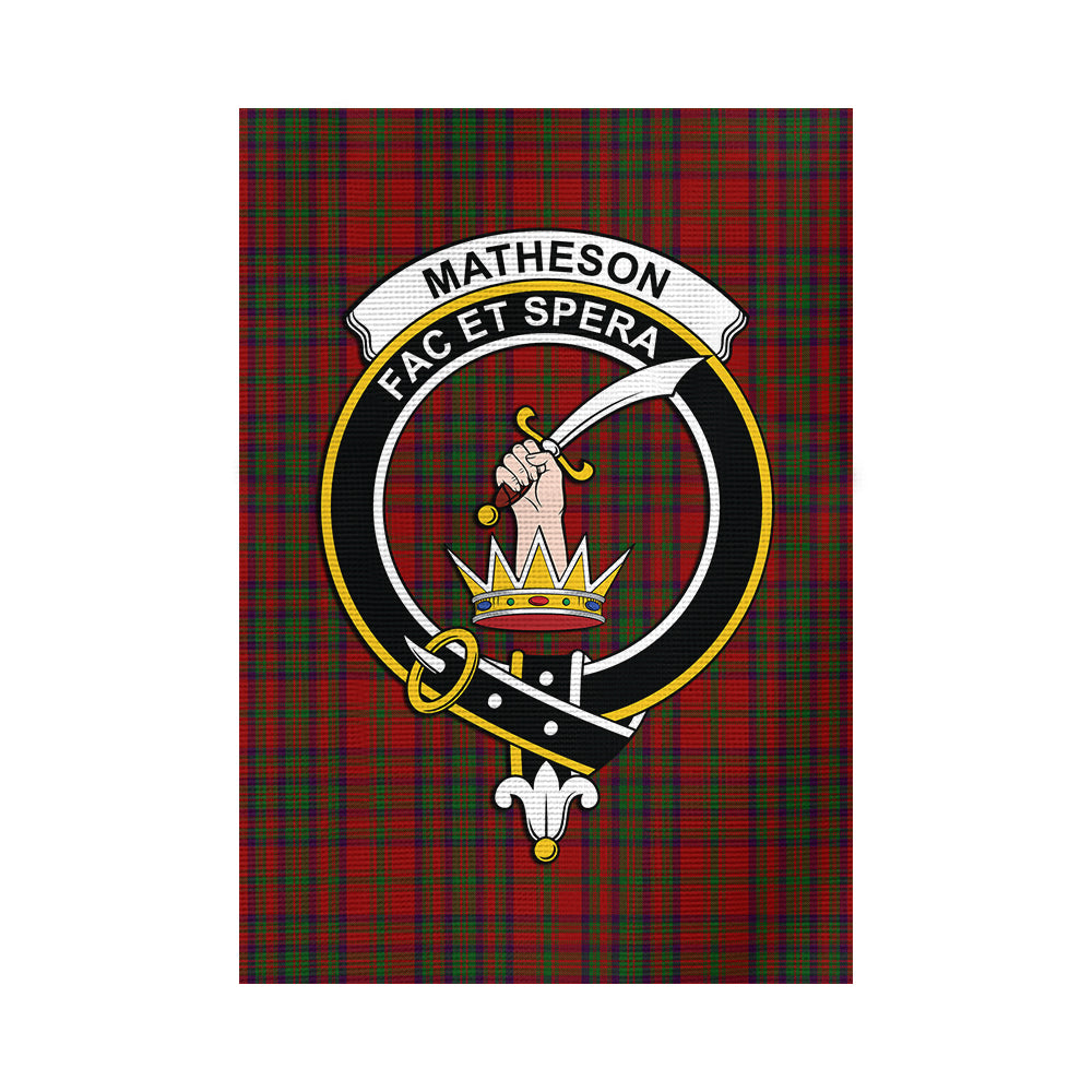 matheson-dress-tartan-flag-with-family-crest