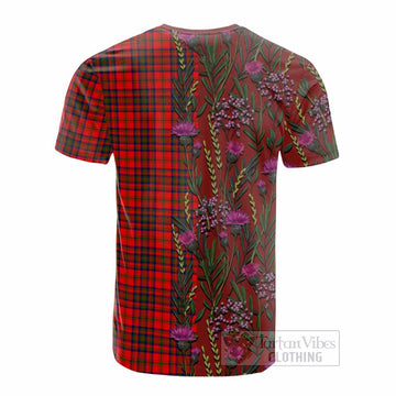 Matheson Family Crest Tartan Cotton T-shirt Scottish Thistle Flower Pattern Half Style - Tartan Vibes Clothing