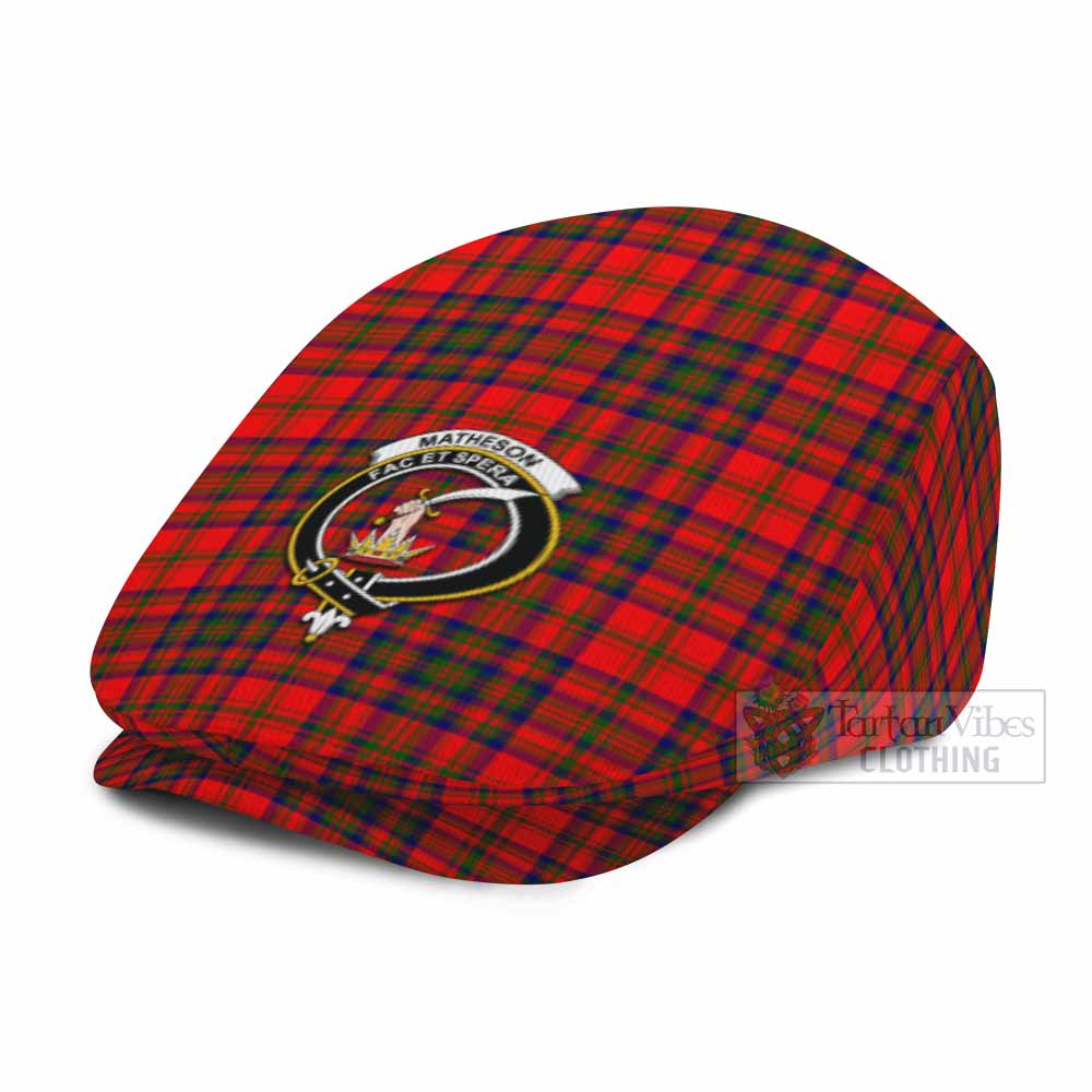 Matheson Family Crest Tartan Jeff Cap, Tartan Flat Cap