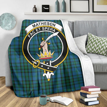 Matheson Hunting Tartan Blanket with Family Crest