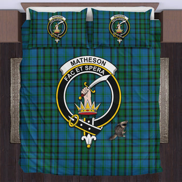 Matheson Hunting Tartan Bedding Set with Family Crest