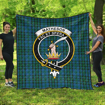 Matheson Hunting Tartan Quilt with Family Crest