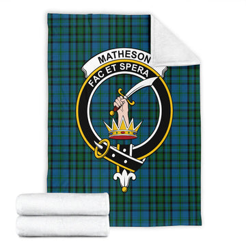Matheson Hunting Tartan Blanket with Family Crest