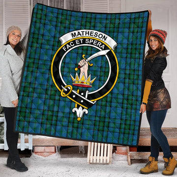 Matheson Hunting Tartan Quilt with Family Crest